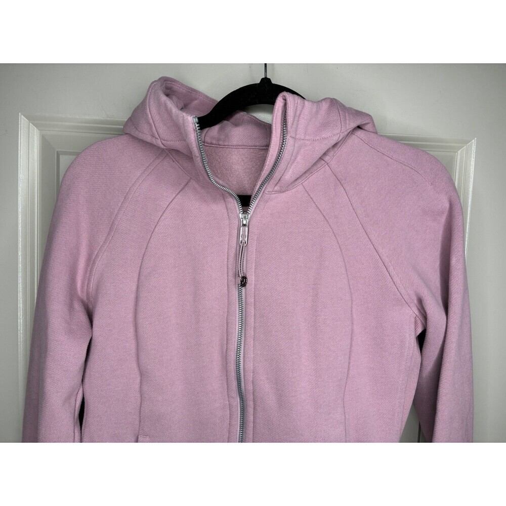 Lululemon Scuba Hoodie *Light Cotton Fleece Pink Taupe Size 8 - Picture 4 of 7